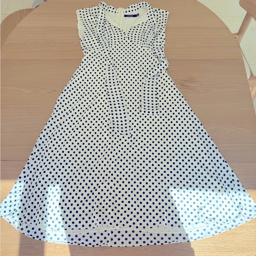 Ralph Lauren Polka Dot Sleeveless Dress